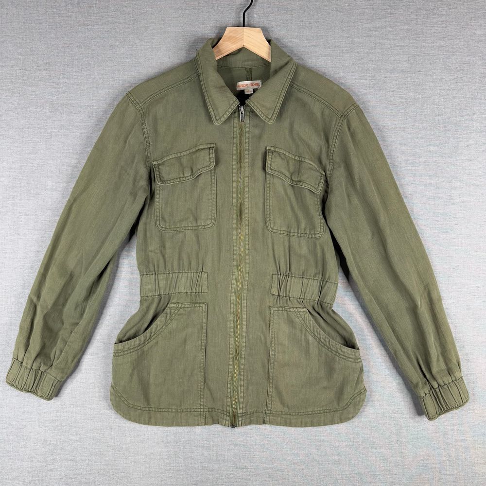Knox Rose Womens Utility Jacket Size Small Green Cargo‎ Military Outerwear